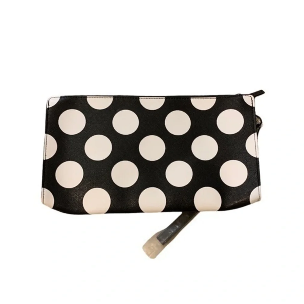 5/$25 Sephora Rouge Black White Polka Dot Make Up Cosmetic Bag